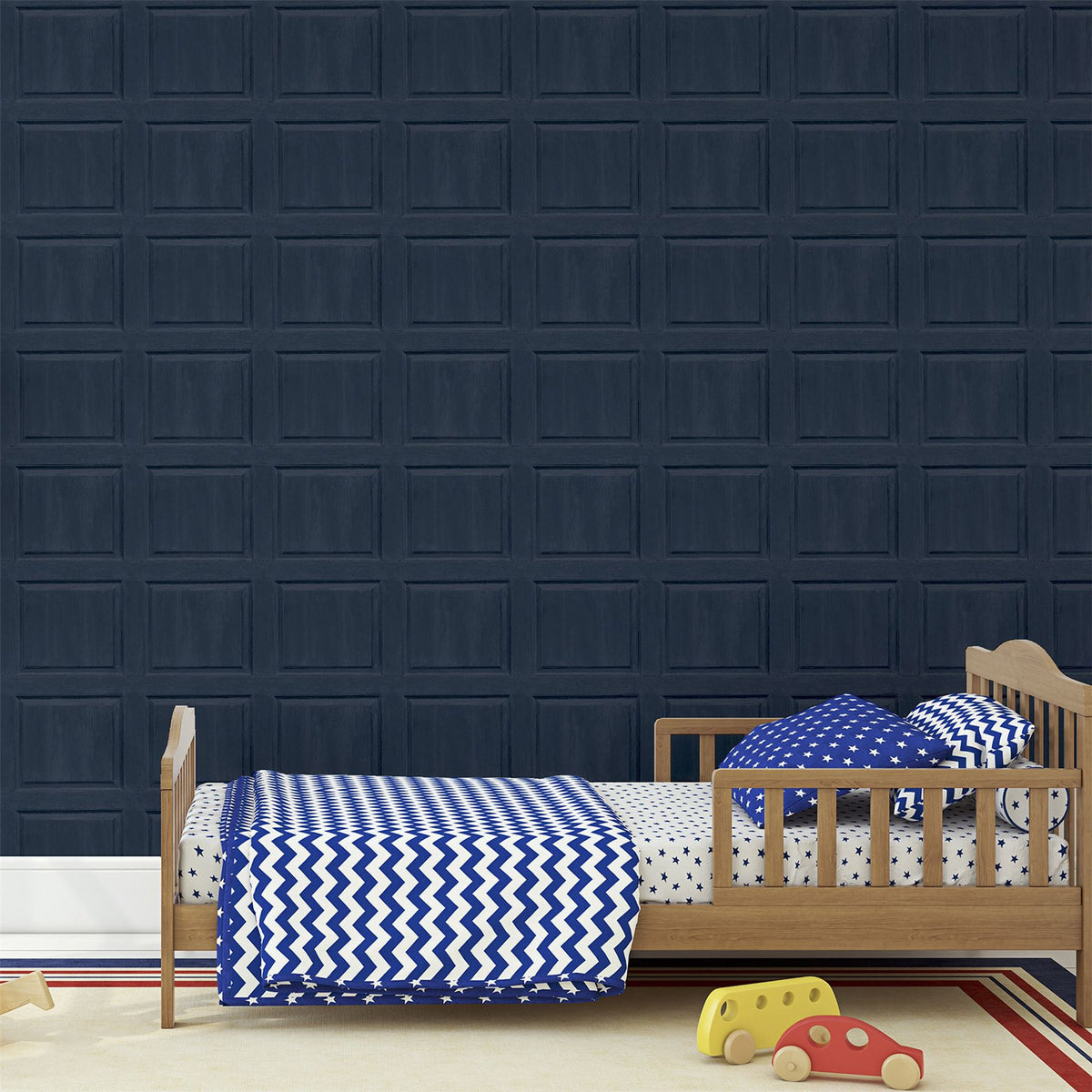 Washed Panel Navy Wallpaper image 5