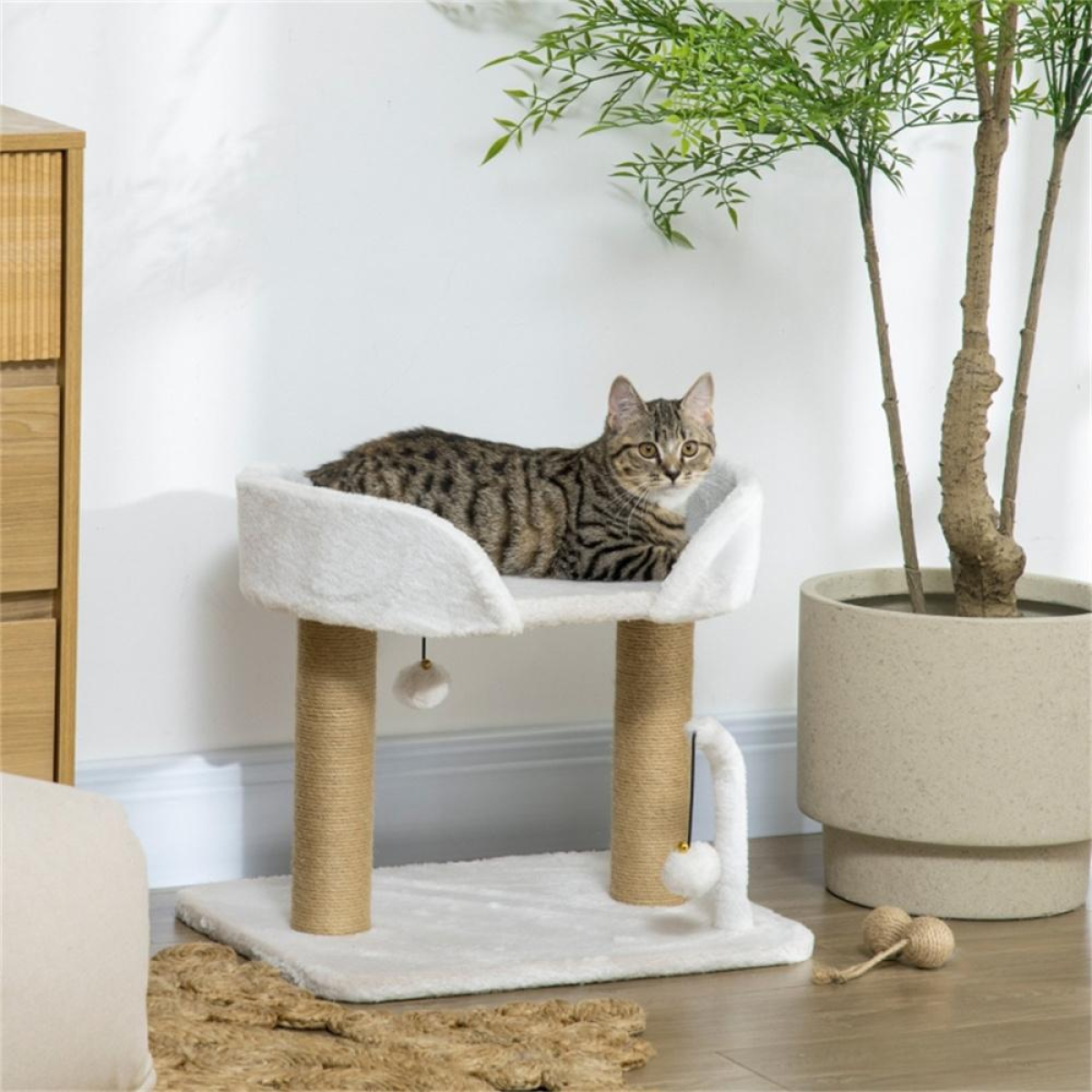 Cat Tree 48 x 38 x 42cm, White