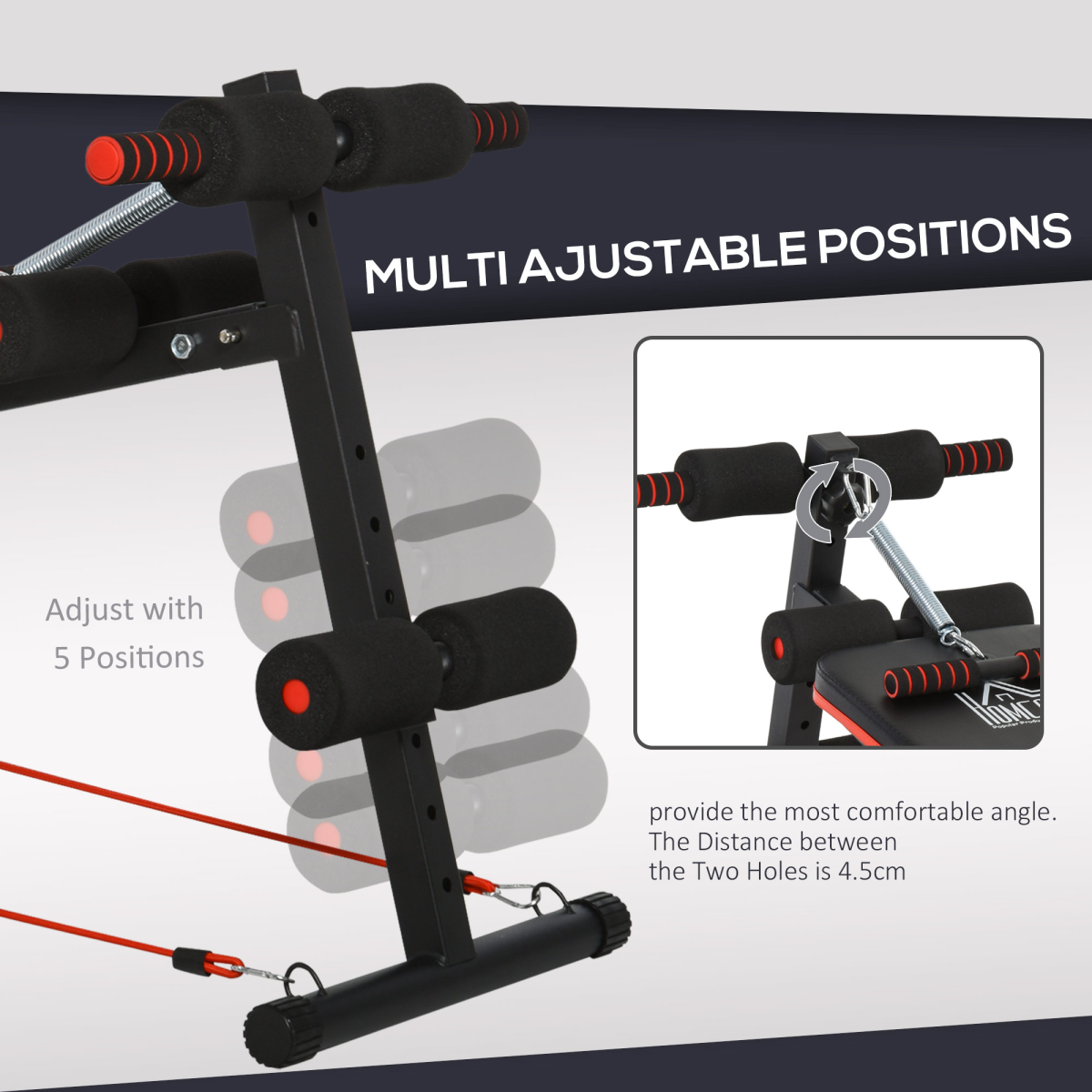Foldable Sit Up Bench Core Workout for Home Gym Black