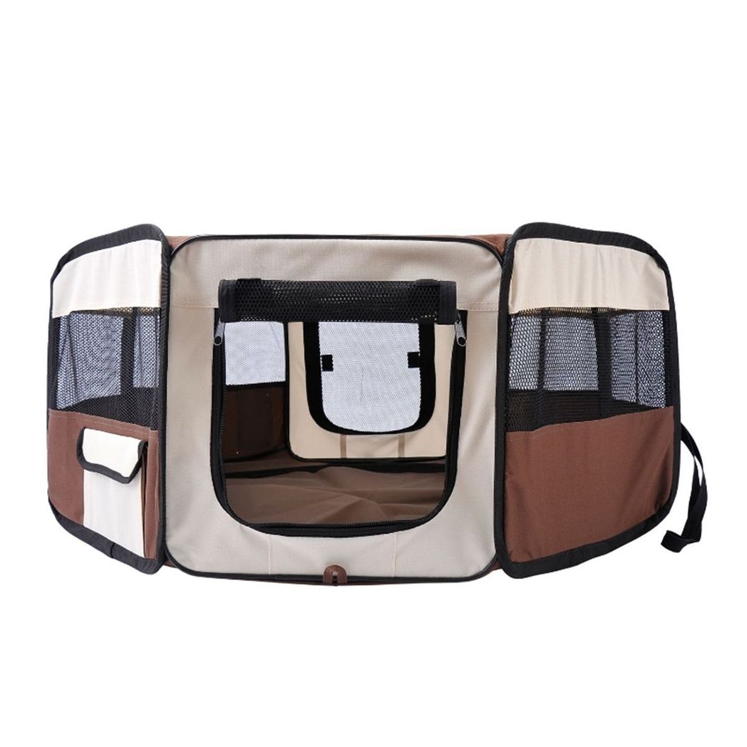 Pet Carrier, Brown and Cream
