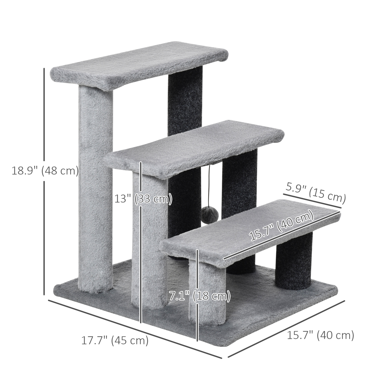 Cat Tree 45 x 40 x 48 cm, Light Grey