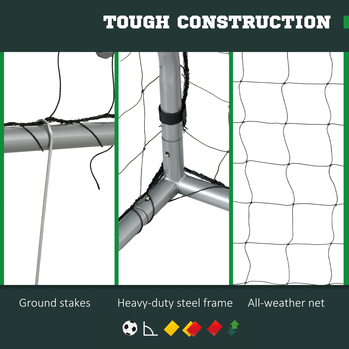 8ft x 5ft Football Goal, Simple Set Up Football Training Net