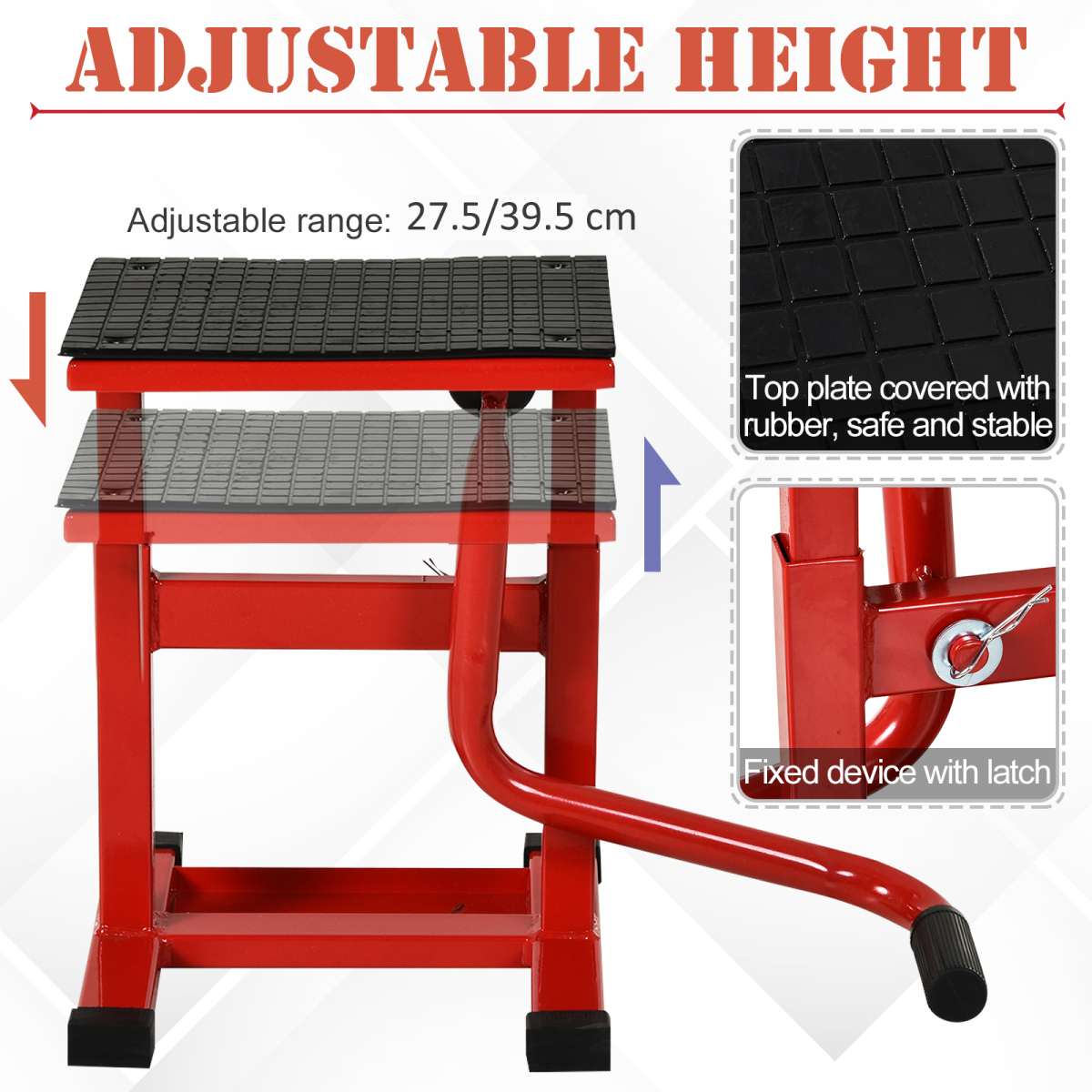Steel Motorbike Jack Lift Rubber Platform Crank Lift Repair Table Durhand