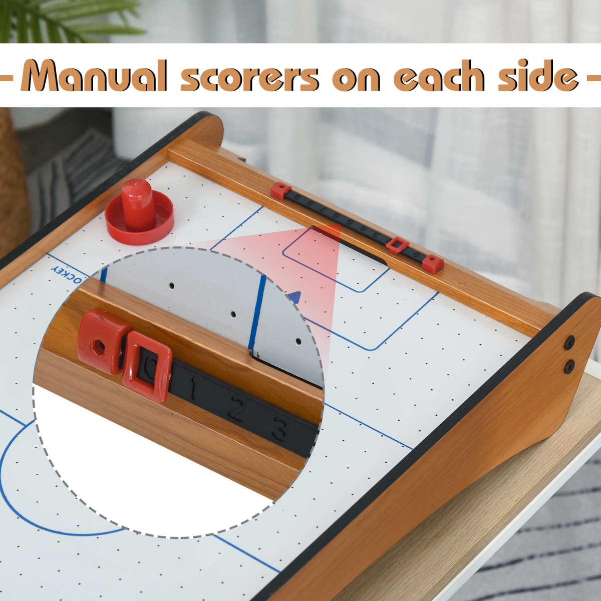 Mini Air Hockey Tabletop Game with 2 Pucks Pushers Fan Scoreboard