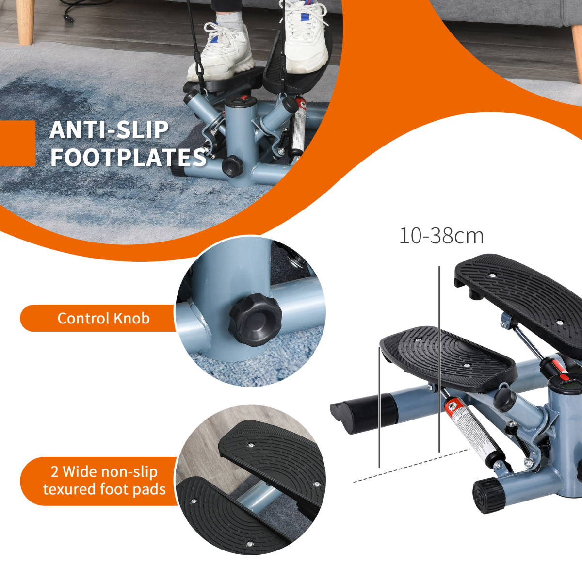 Mini Stepper Step Machine with Cushion Mat for Leg Arm Full Body Training