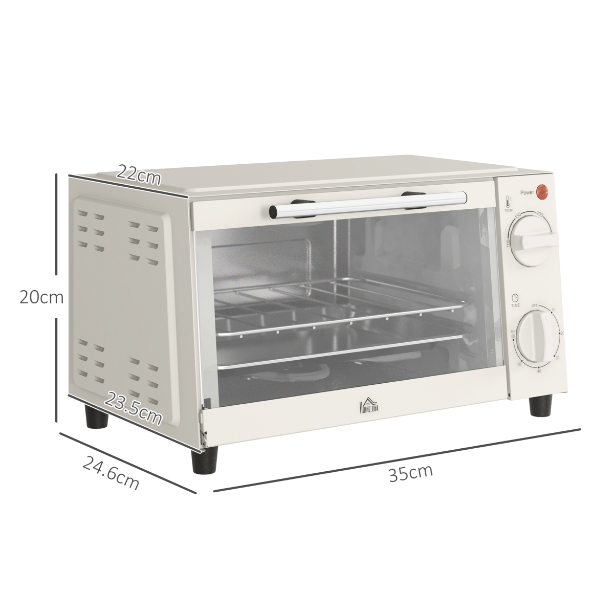 Mini Oven 9L Countertop Electric Grill with Temp Timer Control 750W
