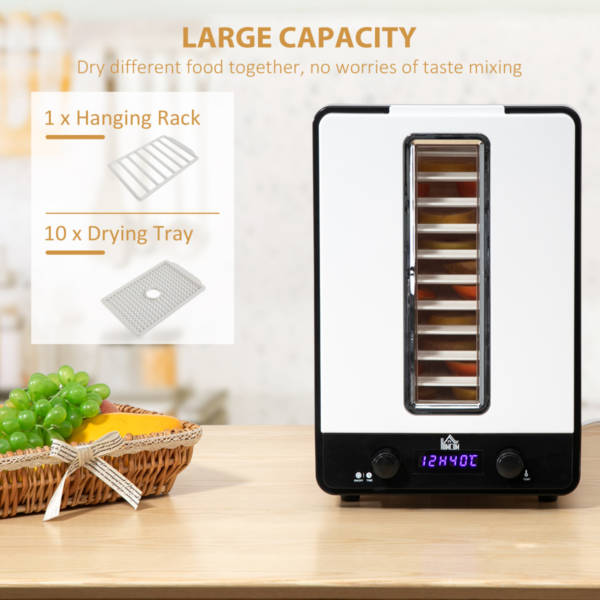 11Tier Food Dehydrator 550W Food Dryer Machine with Adjustable Temperature