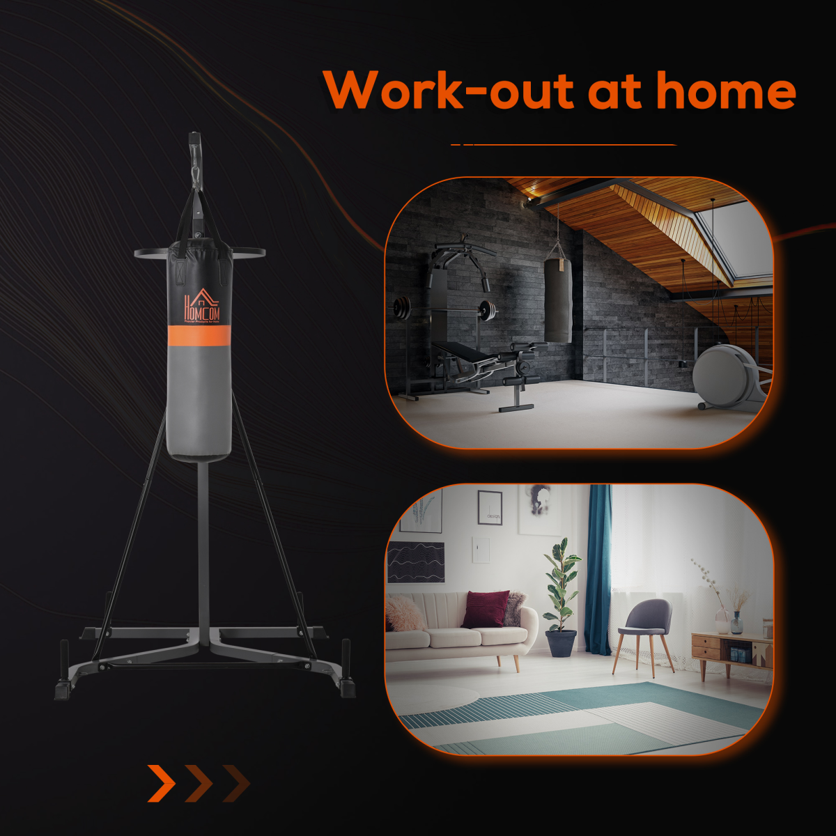 Punchbag and Speedball Boxing Station Frame Freestanding Training Home