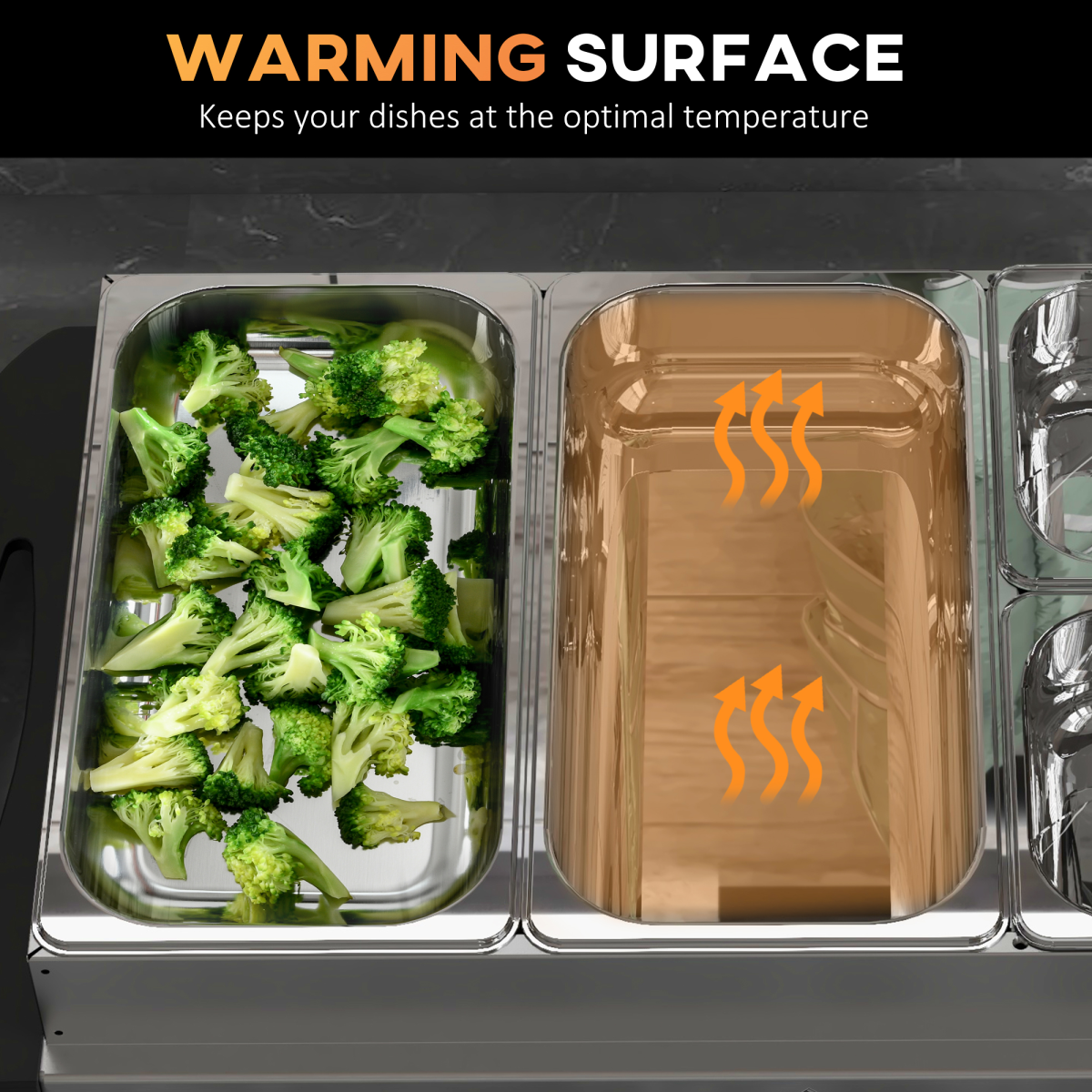4 Tray Electric Food Warmer Buffet Server with Adjustable Temp 300W