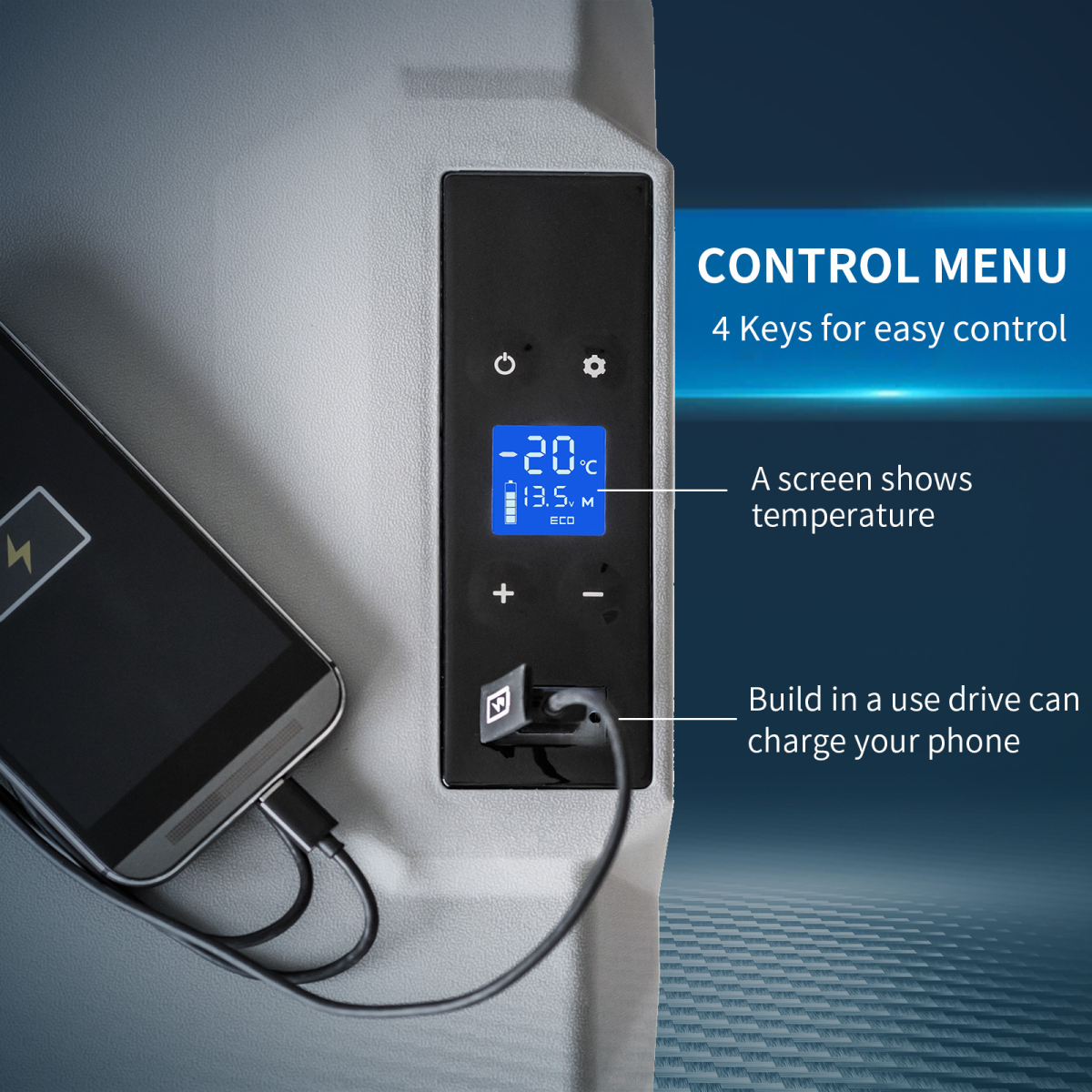 Car Refrigerator, Portable 12/24V 50L Fridge Freezer, Down to -20??