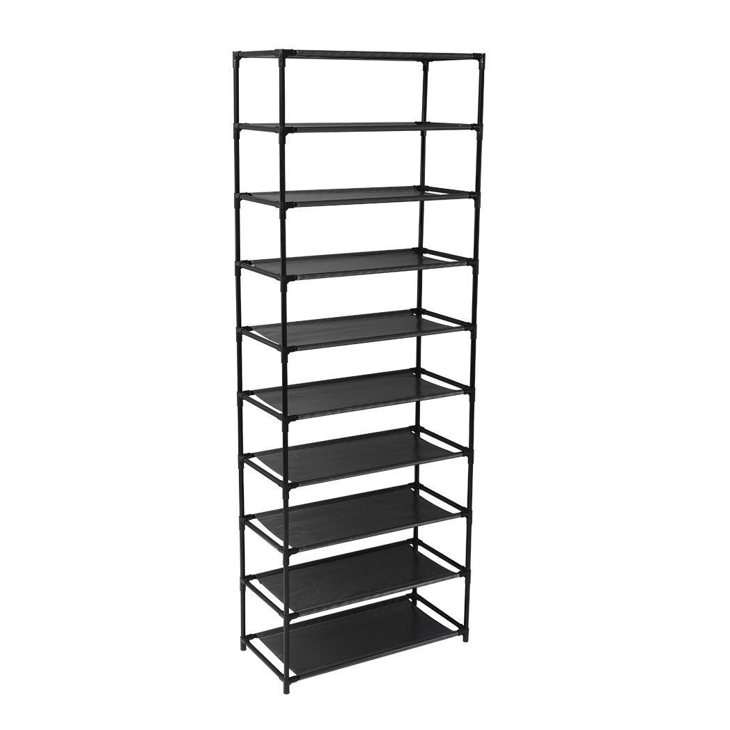 10 Tier Stackable Shoe Rack Storage Shelves - Stainless Steel Frame image 5