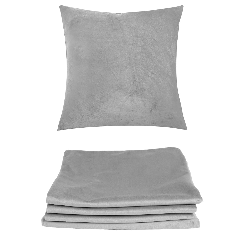 Velvet Cushion Covers Dark Grey 4 Pack, 45 x 45cm Square Pillow Covers image 7