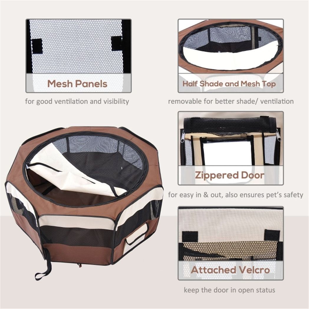 Pet Carrier, Brown and Cream