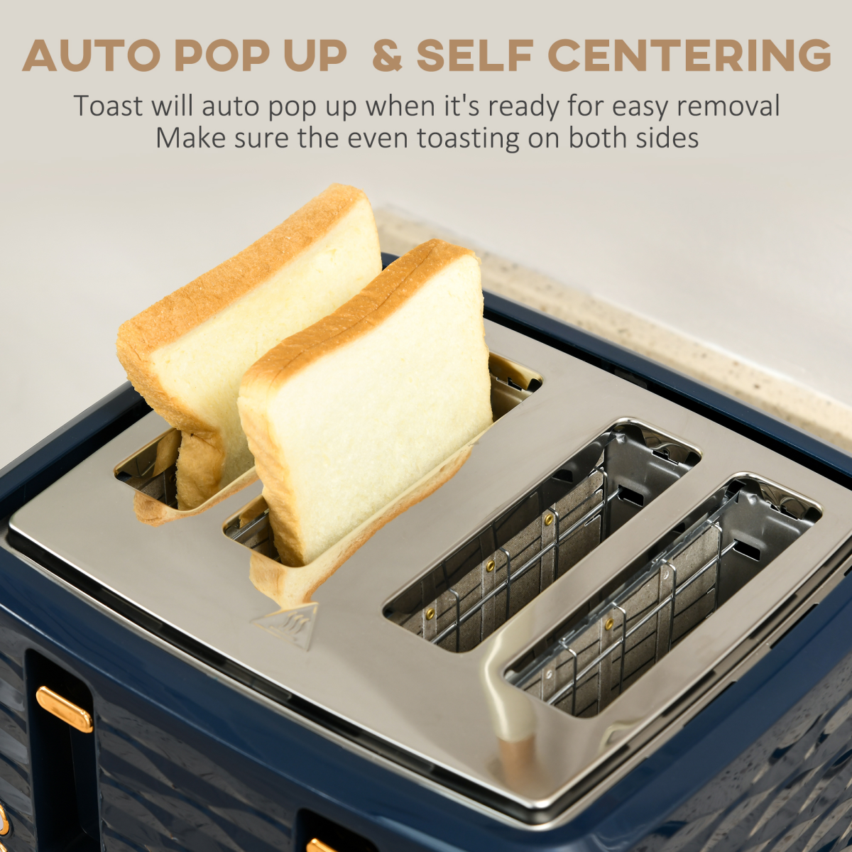 Kettle and Toaster Set 1.7L Rapid Boil Kettle and 4 Slice Toaster Blue