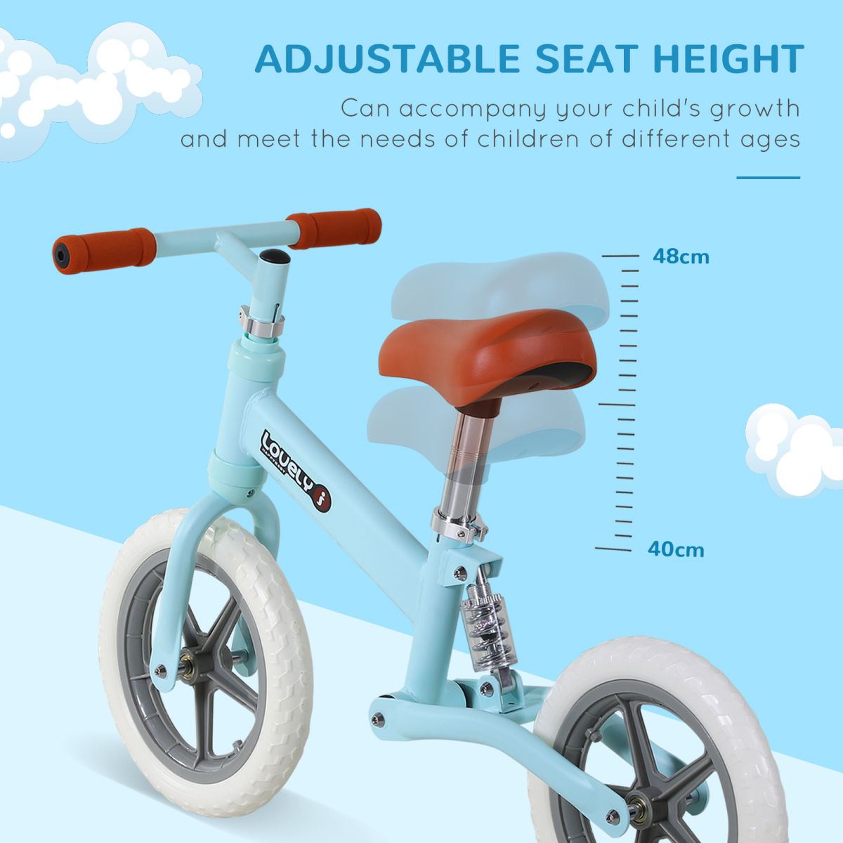 Kid Balance Bike Children Bicycle Adjustable Seat 2-5 Years No Pedal
