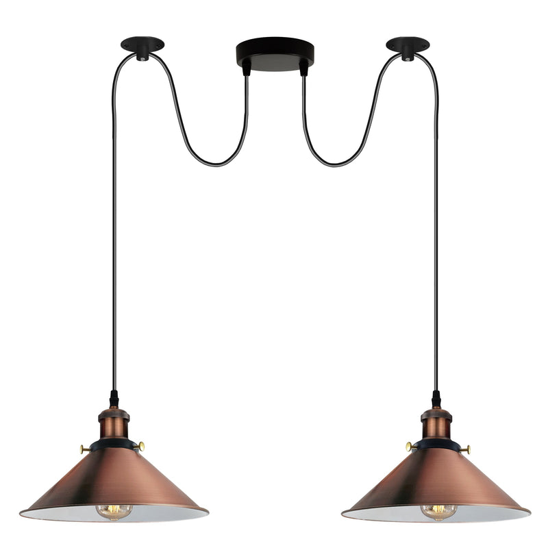 Copper 2 Way Retro Industrial Ceiling E27 Hanging Lamp Pendant Light~3494