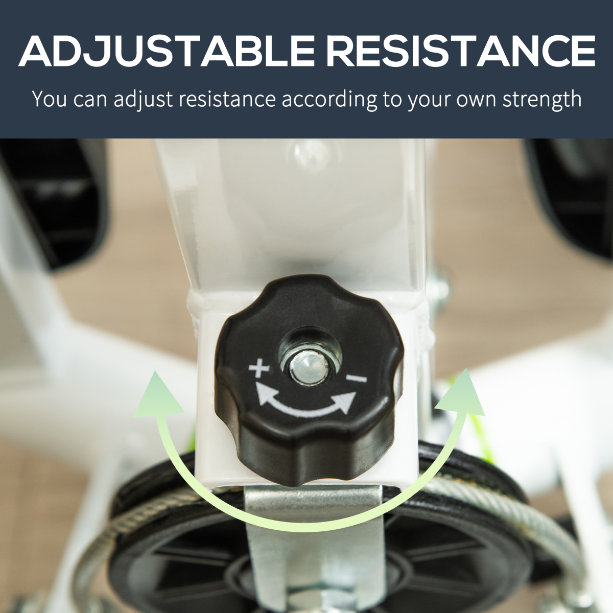 Adjustable Stepper Aerobic Ab Exercise Machine LCD Screen Handle, White