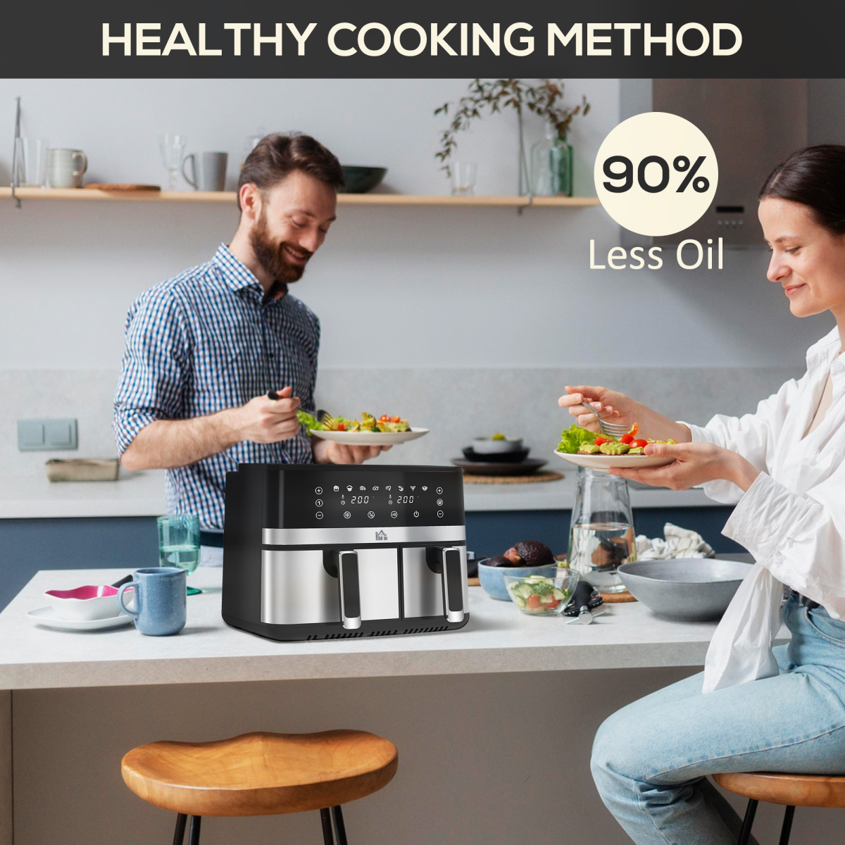 Dual Zone Air Fryer 8.5L Double Air Fryer with SYNCFinish 2700W