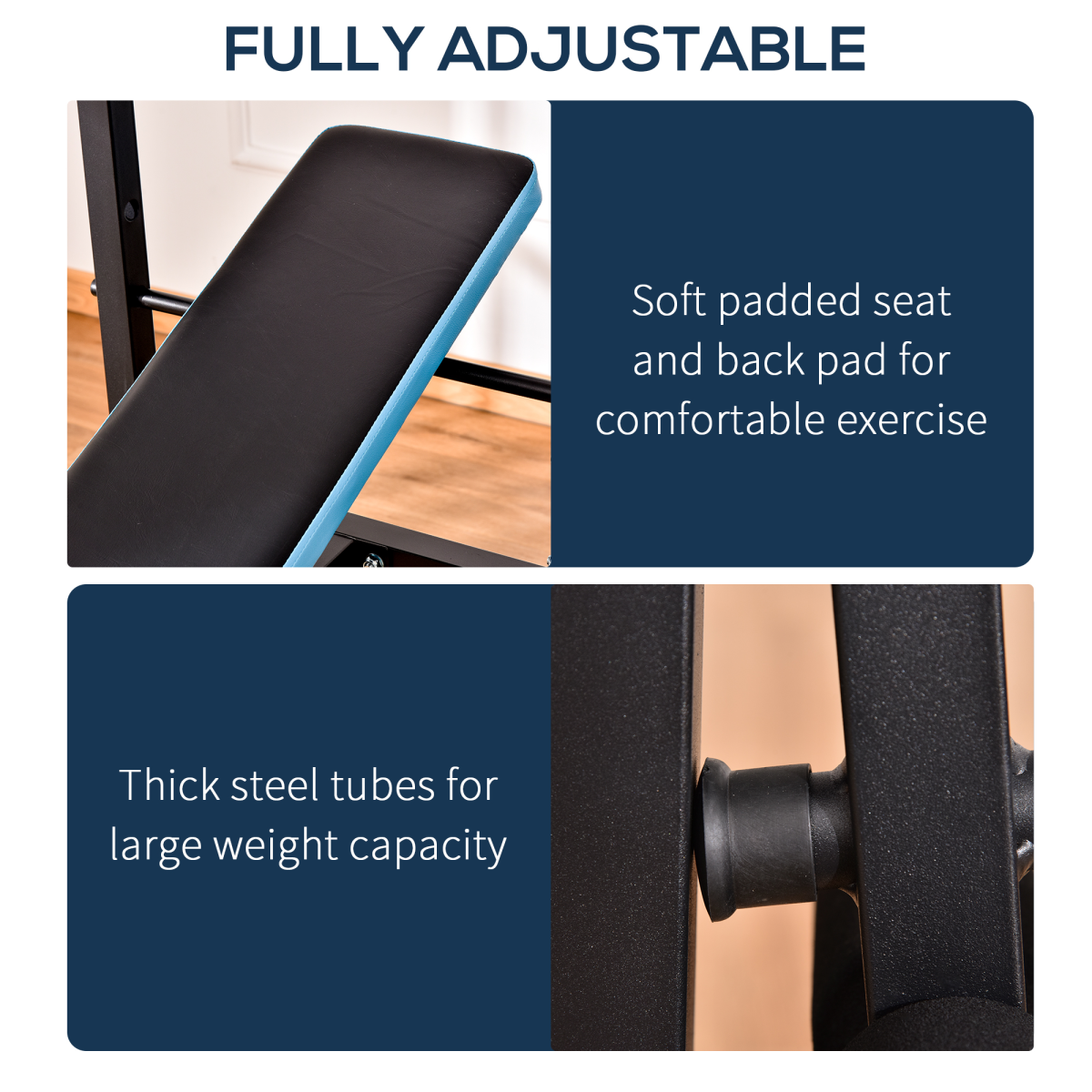 Adjustable Weight Bench with Leg Developer Barbell Rack for Home Gym