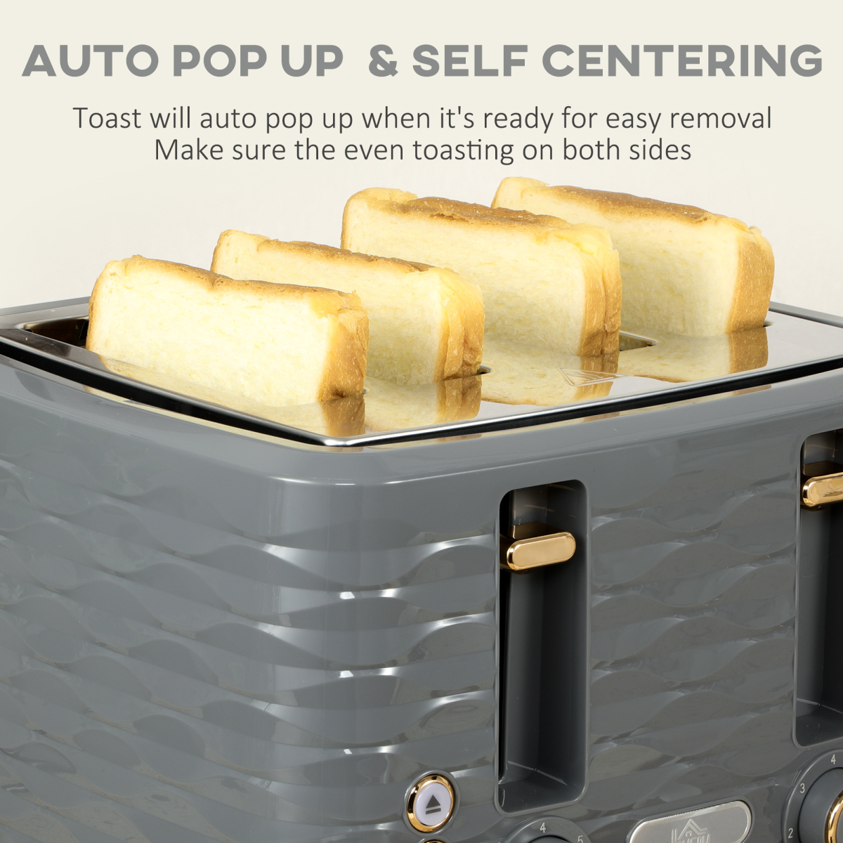 Kettle and Toaster Set 1.7L Rapid Boil Kettle and 4 Slice Toaster Grey