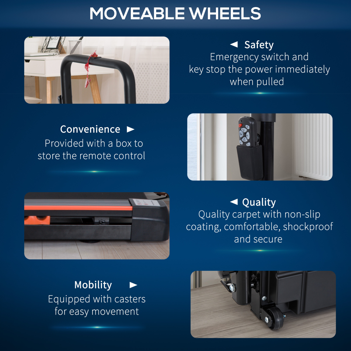 1-6 km/h Folding Motorized Treadmill Walking with Remote Stopper Fitness