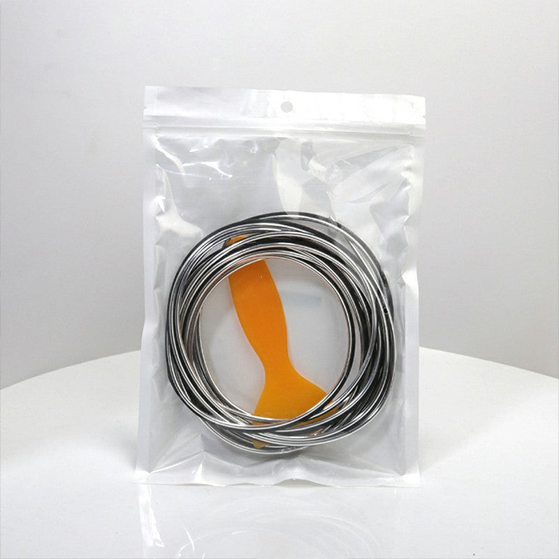 Car Edge Gap Trim Silver 5m, Universal Interior Moulding Garnish Strip image 0