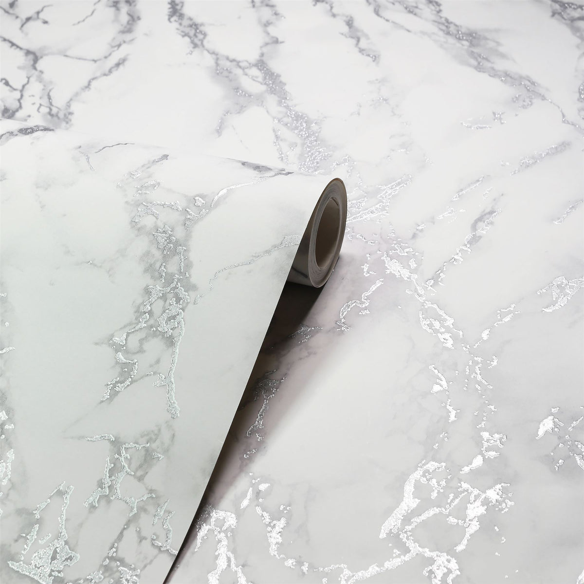 Carrara Marble Silver Wallpaper image 3