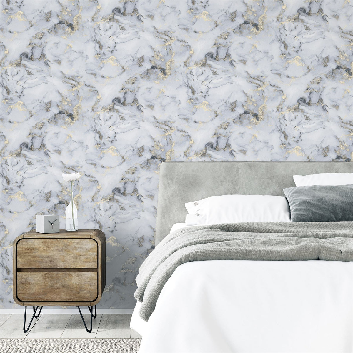 Bahia Marble Mono Gold Wallpaper image 1