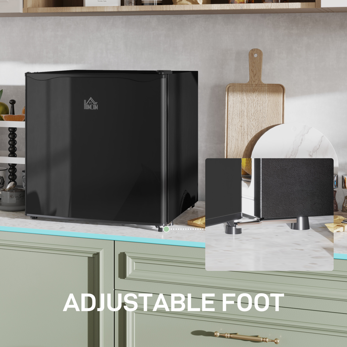 46L Counter Top Fridge with Chiller Box Mini Fridge for Bedrooms Black