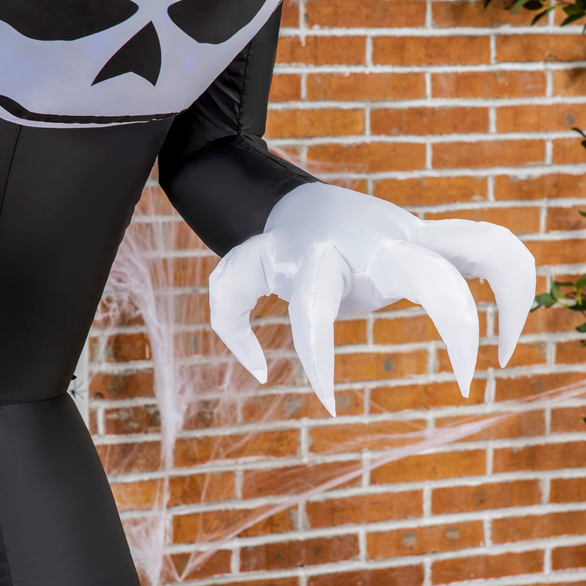 7ft Inflatable Halloween Ghost Horns Blow-Up Outdoor LED Display Flame