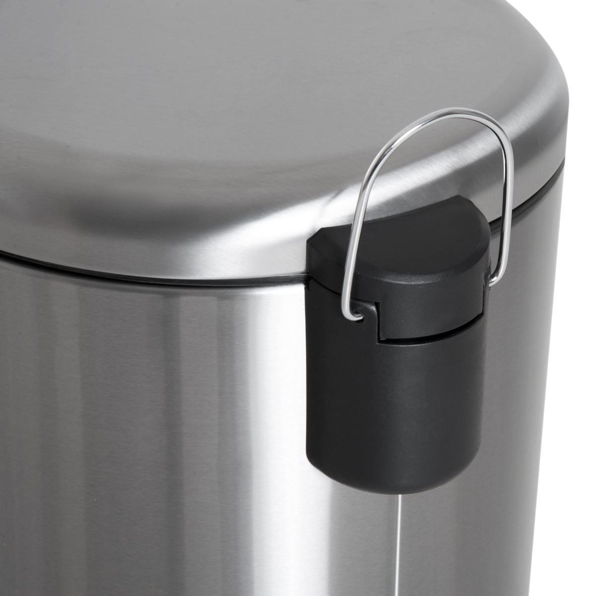 30L Pedal Bin,29.2 cm-Black/Silver