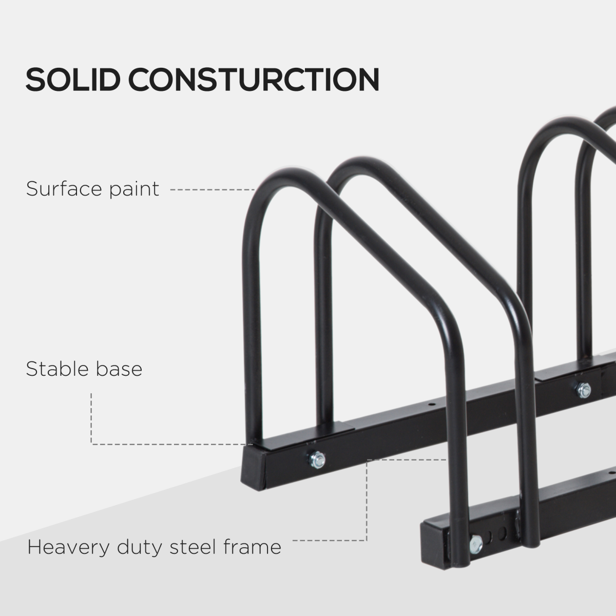 6 Bike Parking Rack Locking Storage Stand Holder Floor Wall Mount Black