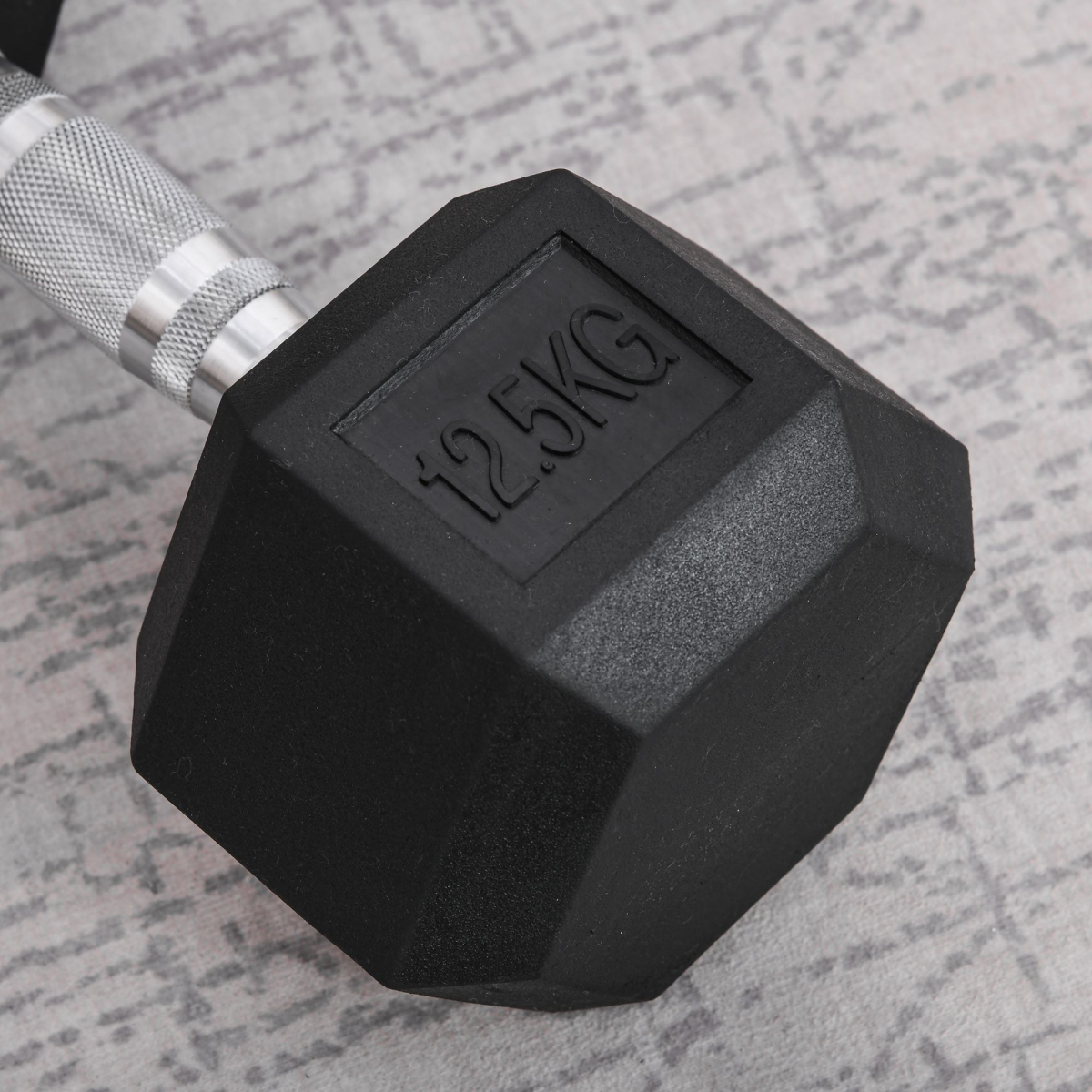 12.5KG Single Rubber Hex Dumbbell Portable Hand Weights for Home Gym