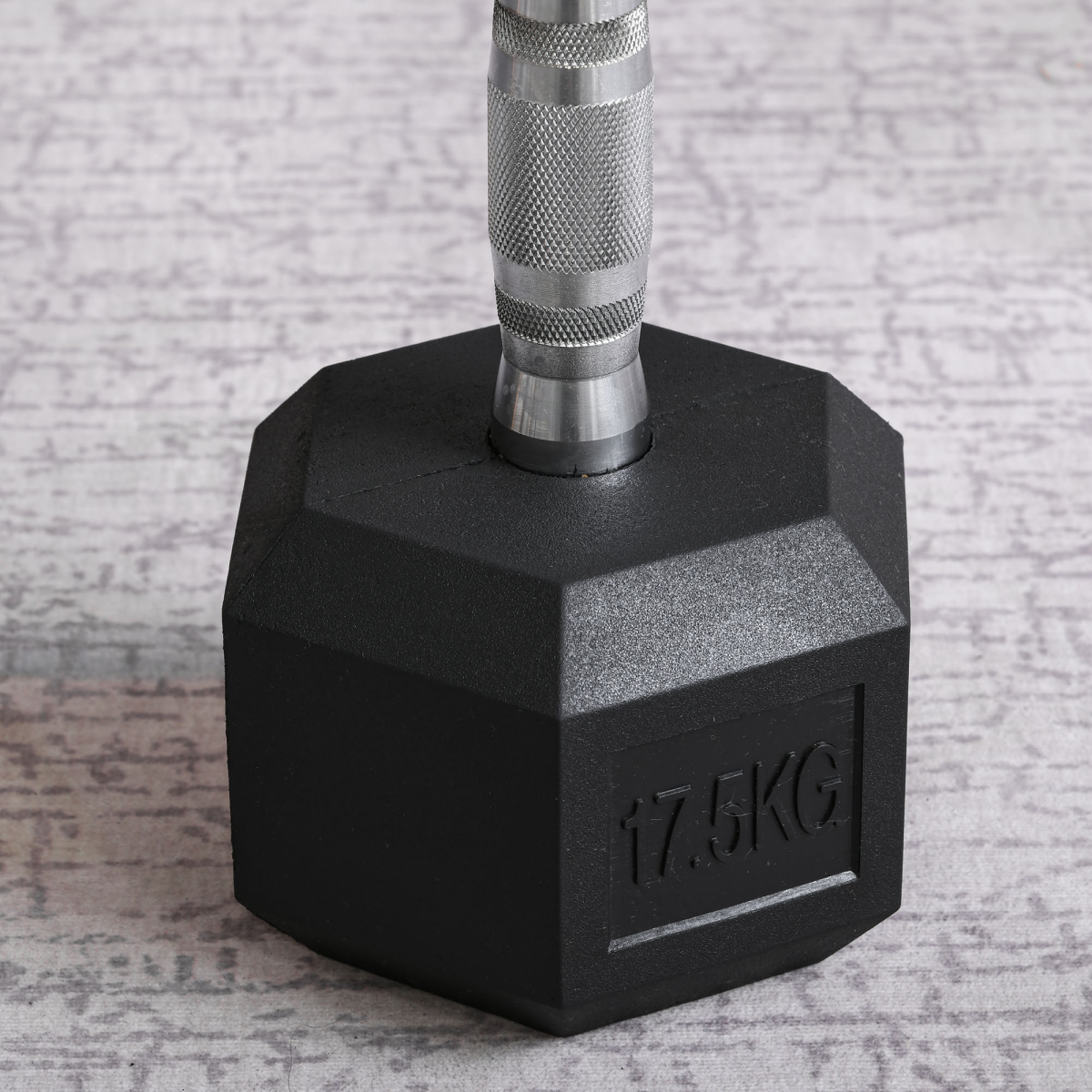 17.5KG Single Rubber Hex Dumbbell Portable Hand Weights Home Gym