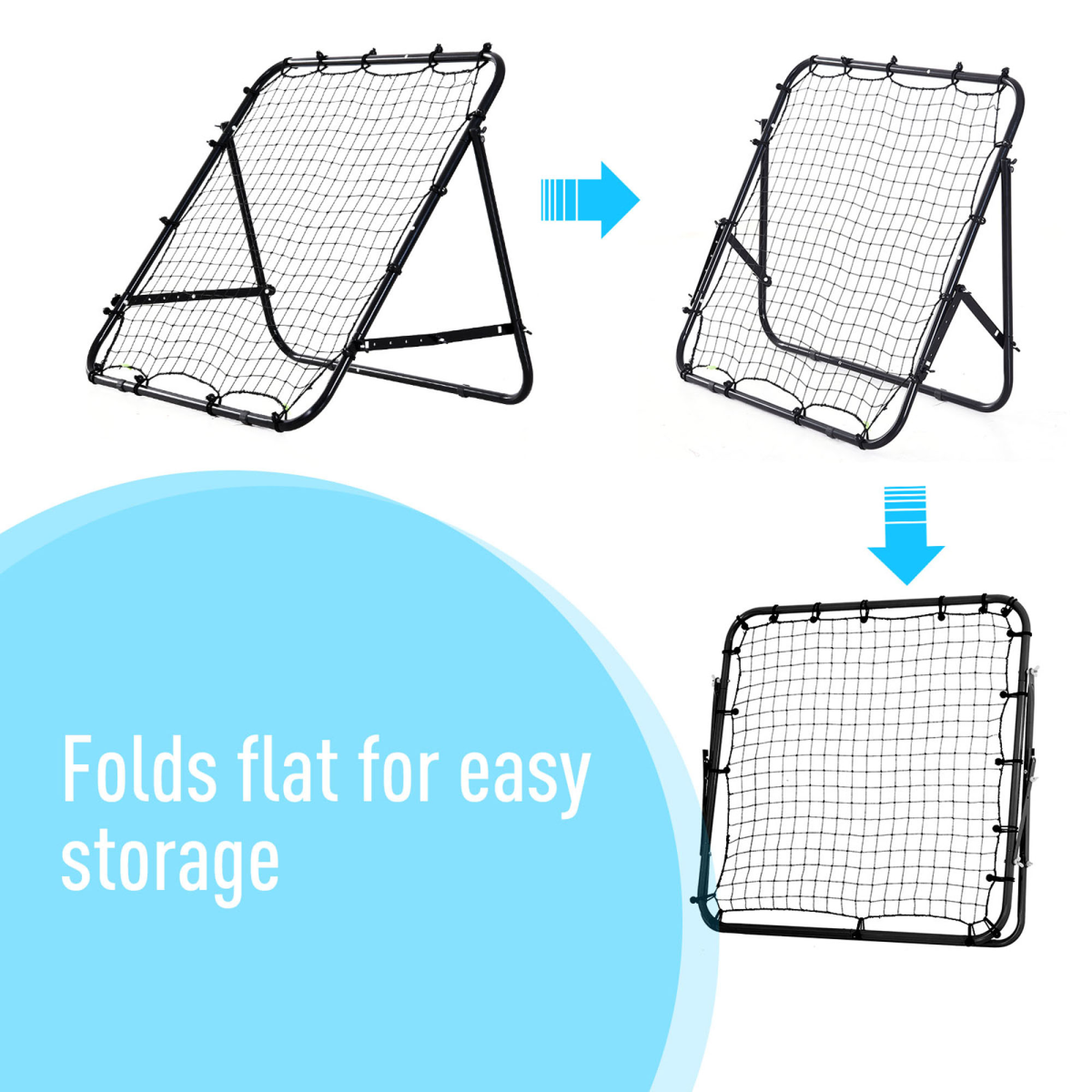 Rebounder Net Kids Adults Football Training Aid Practice Adjustable