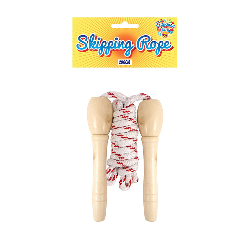Skipping Rope 200cm with Wooden Handles, Fitness Jump Rope for Kids image 0