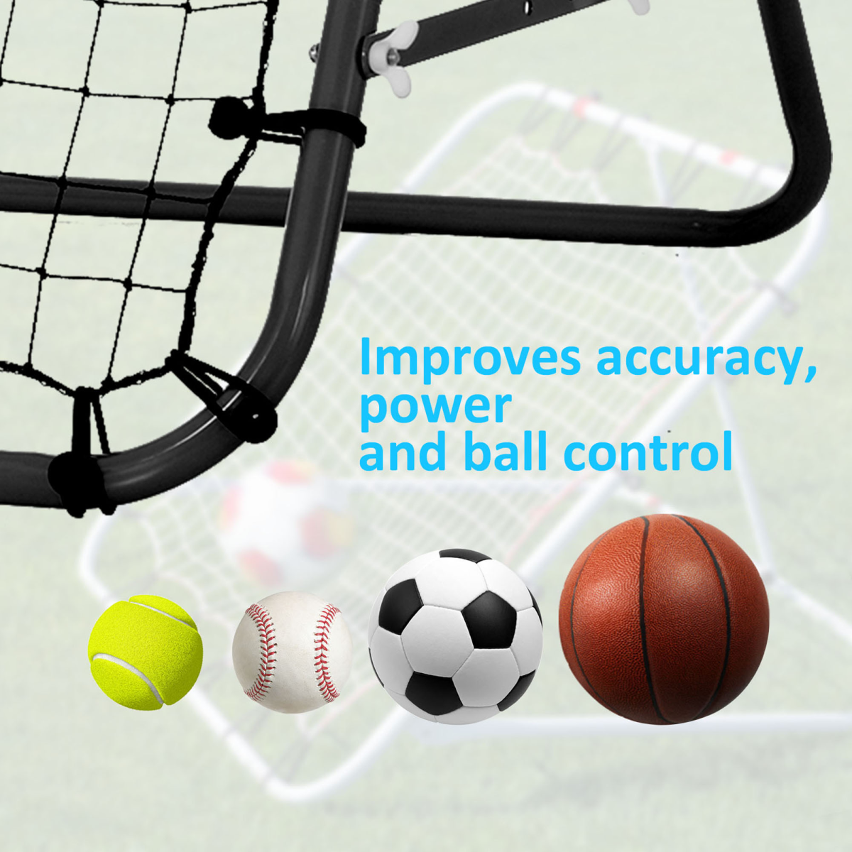 Rebounder Net Kids Adults Football Training Aid Practice Adjustable