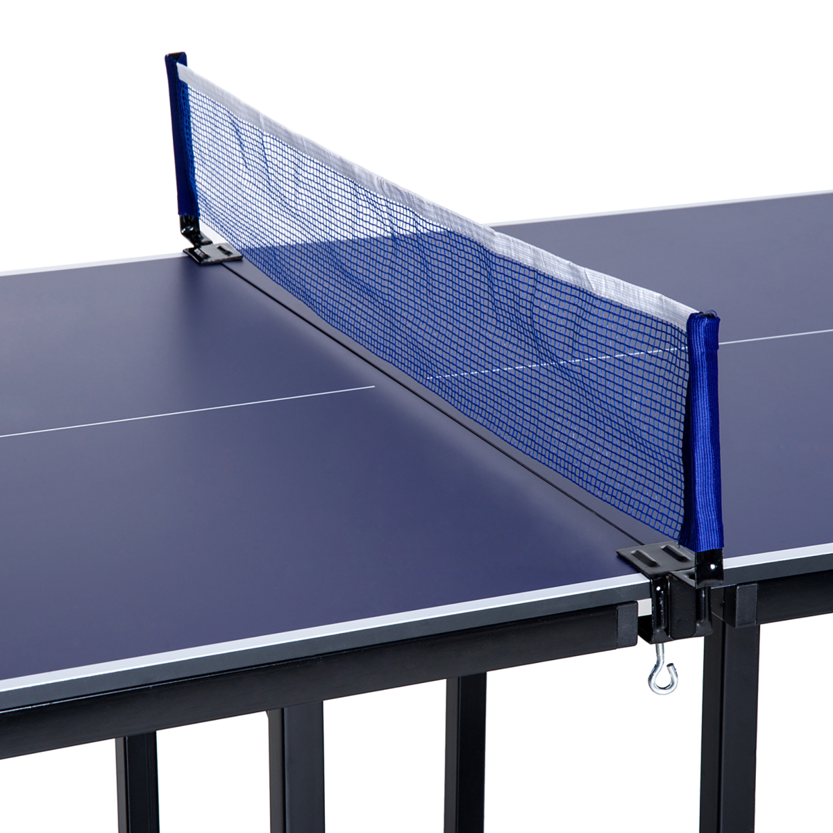Tennis Table Ping Pong Foldable with Net Game Steel 183cm Indoor, Blue