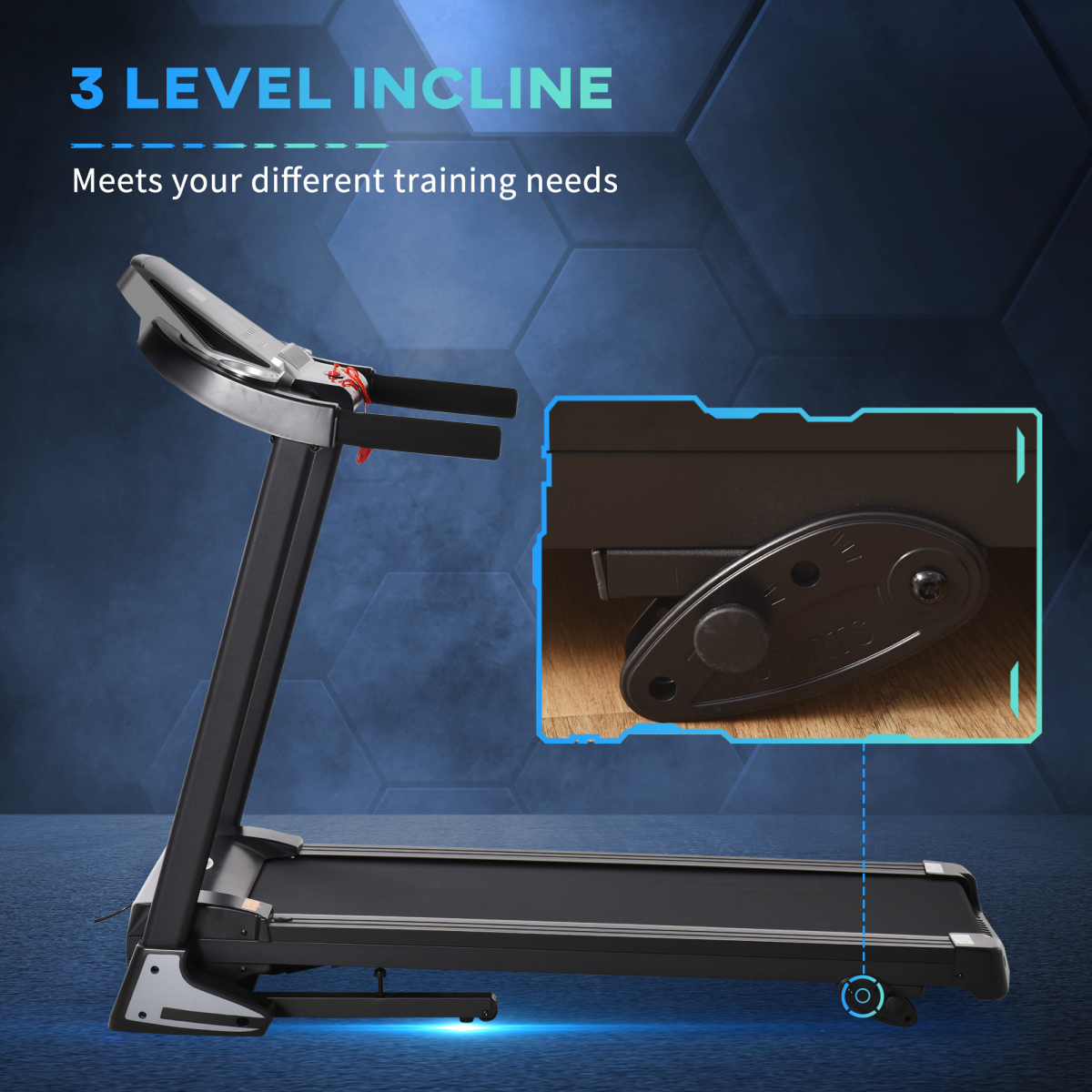 Folding 12km/h Electric Treadmill Running Machine Incline LED Display