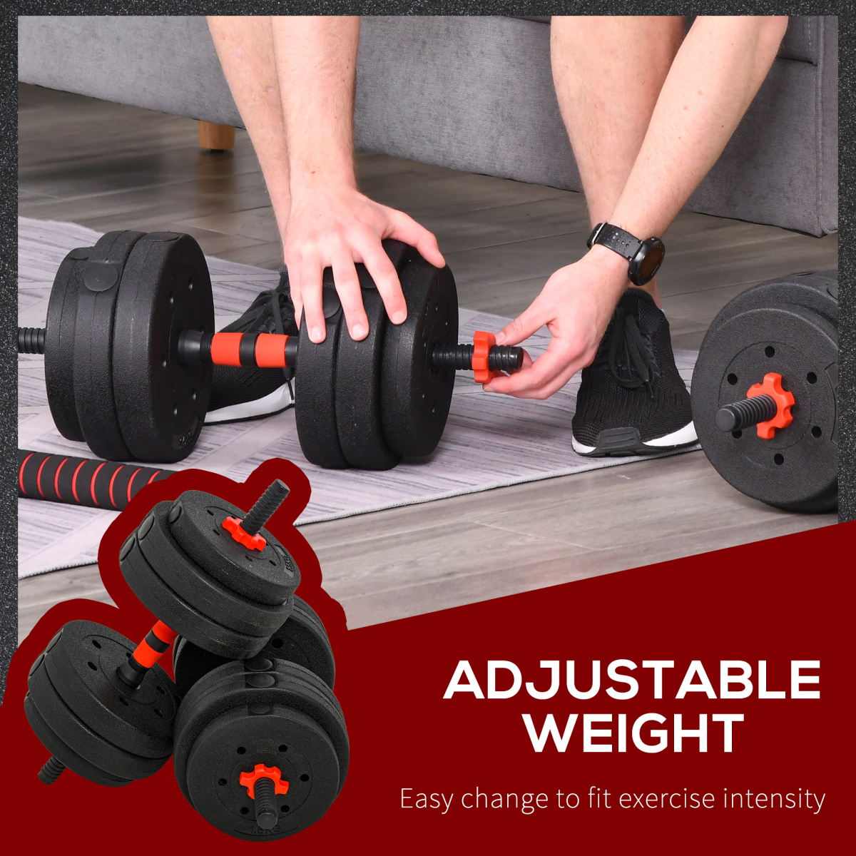 25kg Adjustable 2 IN 1 Barbell Dumbbells Weight Set for Body Fitness