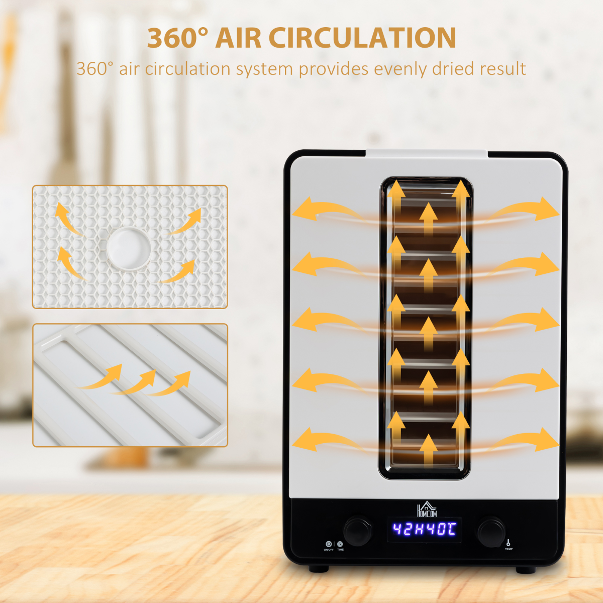 11Tier Food Dehydrator 550W Food Dryer Machine with Adjustable Temperature