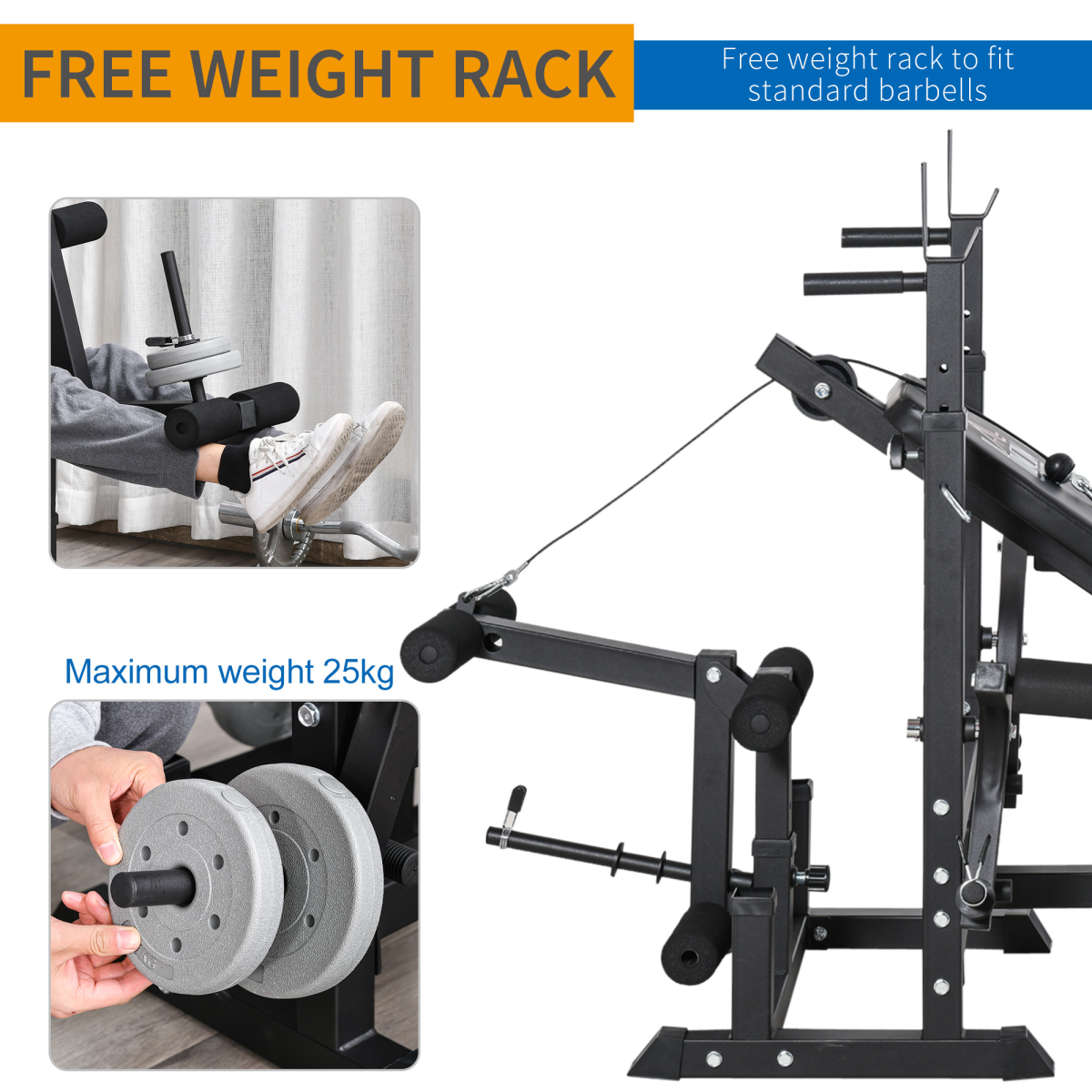 Multi-Exercise Full-Body Weight Bench with Bench Press and Leg Extension