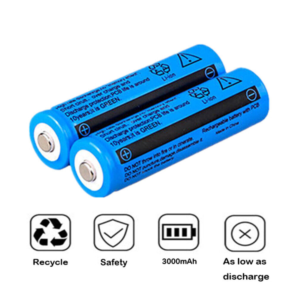 2pcs 3000mAh 18650 Rechargeable Batteries+1x USB Battery Charger Set image 2