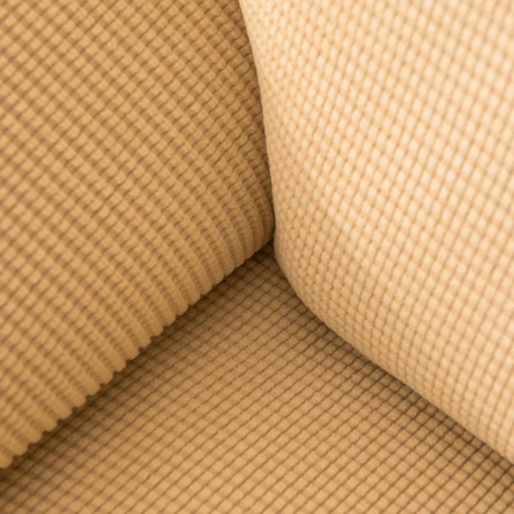 Armchair Cover Beige, Stretch Polar Fleece Knitted 1 Seater Sofa Slipcover image 7