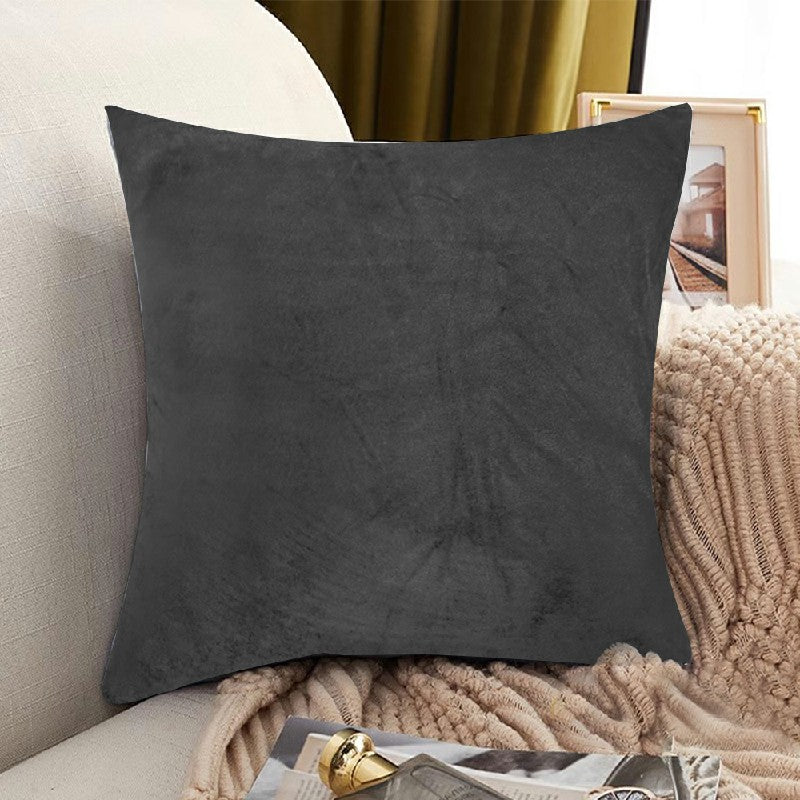 Velvet Cushion Covers Dark Grey 4 Pack, 45 x 45cm Square Pillow Covers image 1