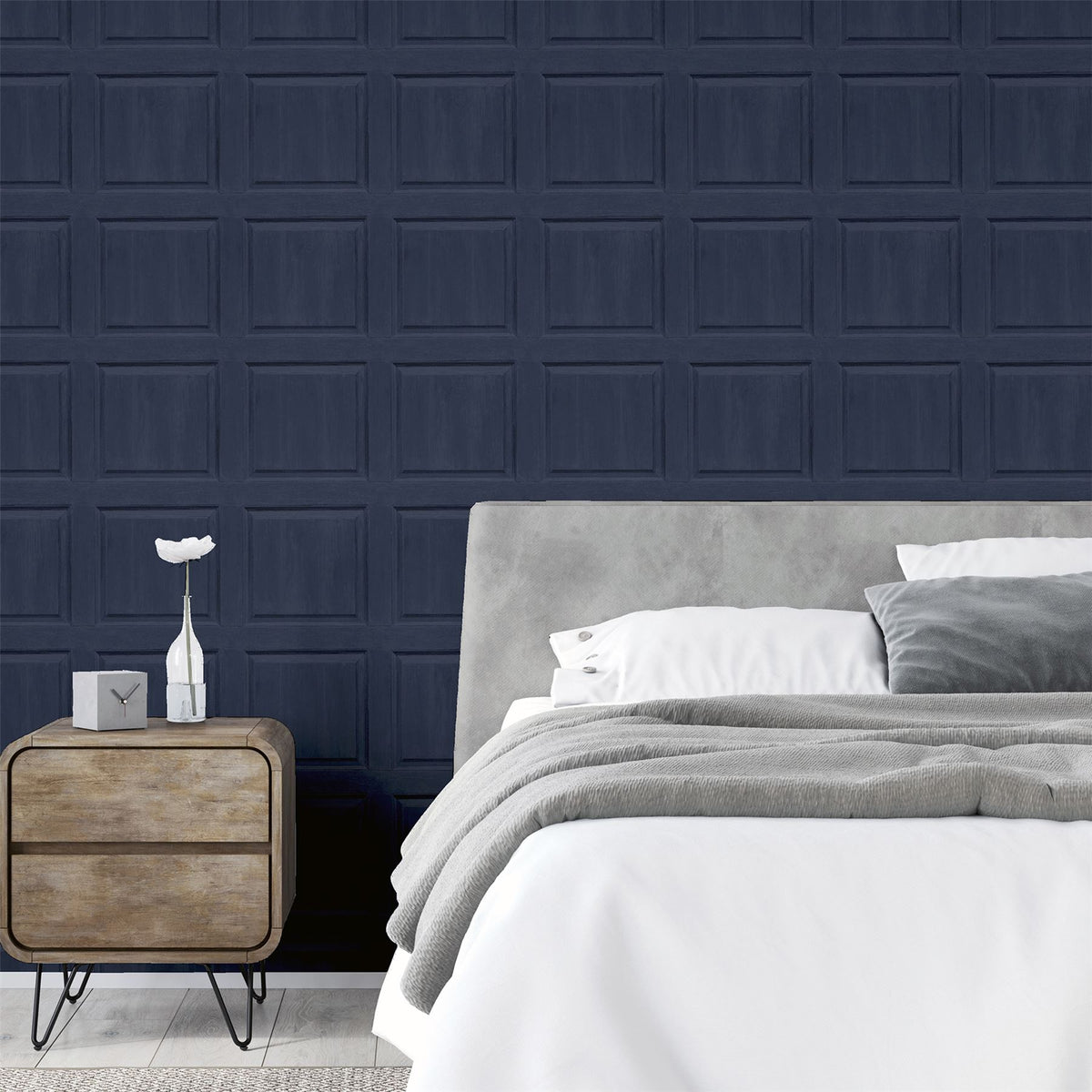 Washed Panel Navy Wallpaper image 6