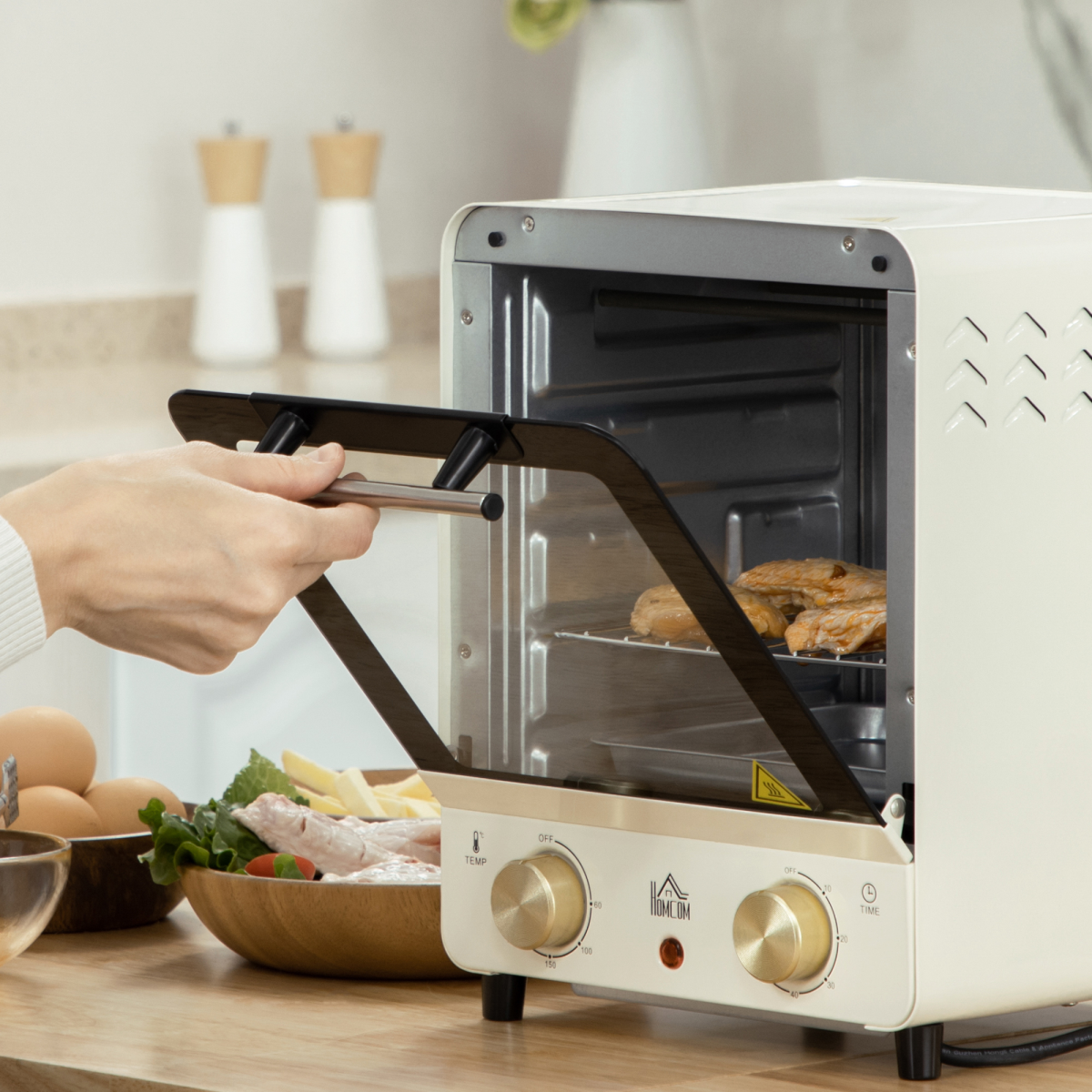 Convection Mini Oven Toaster Oven with Baking Tray Wire Rack Crumb Tray