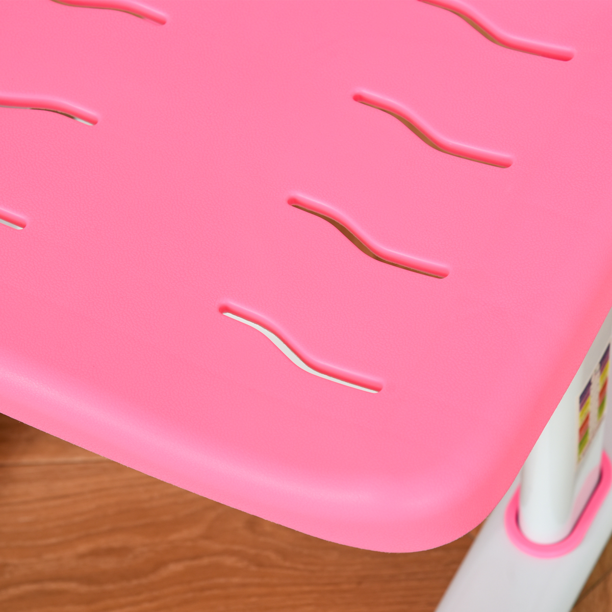 Kids Study Desk and Chair Set with Adjustable Height, Storage Drawer - Pink