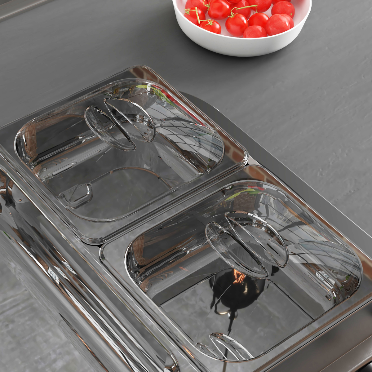 4 Tray Electric Food Warmer Buffet Server with Adjustable Temp 300W