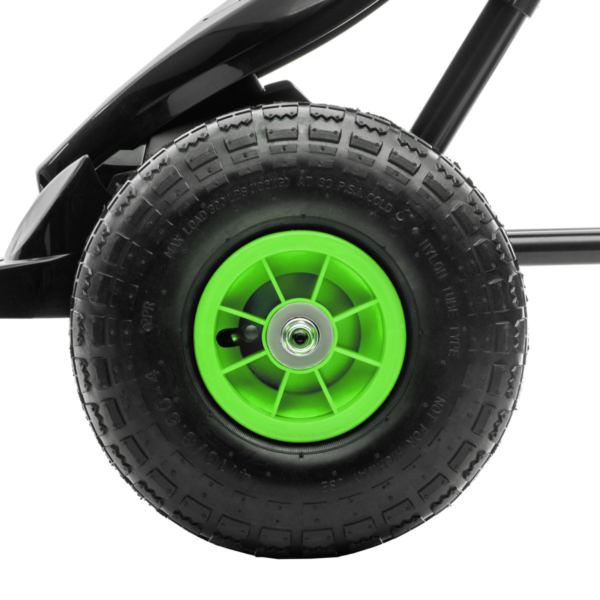 Children Pedal Go Kart with Adjustable Seat, Rubber Wheels, Brake - Green